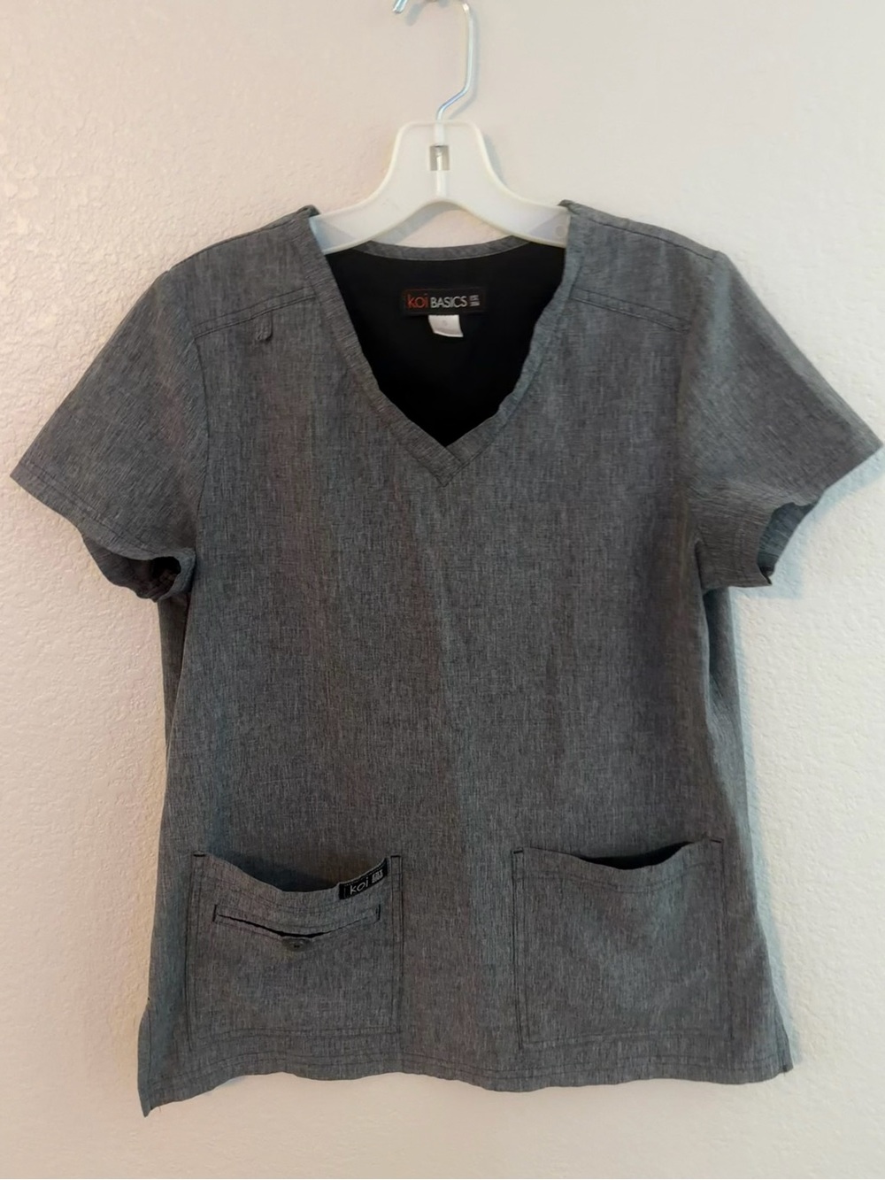 Koi Basica Heathered Gray Scrub Top & Bottoms Set